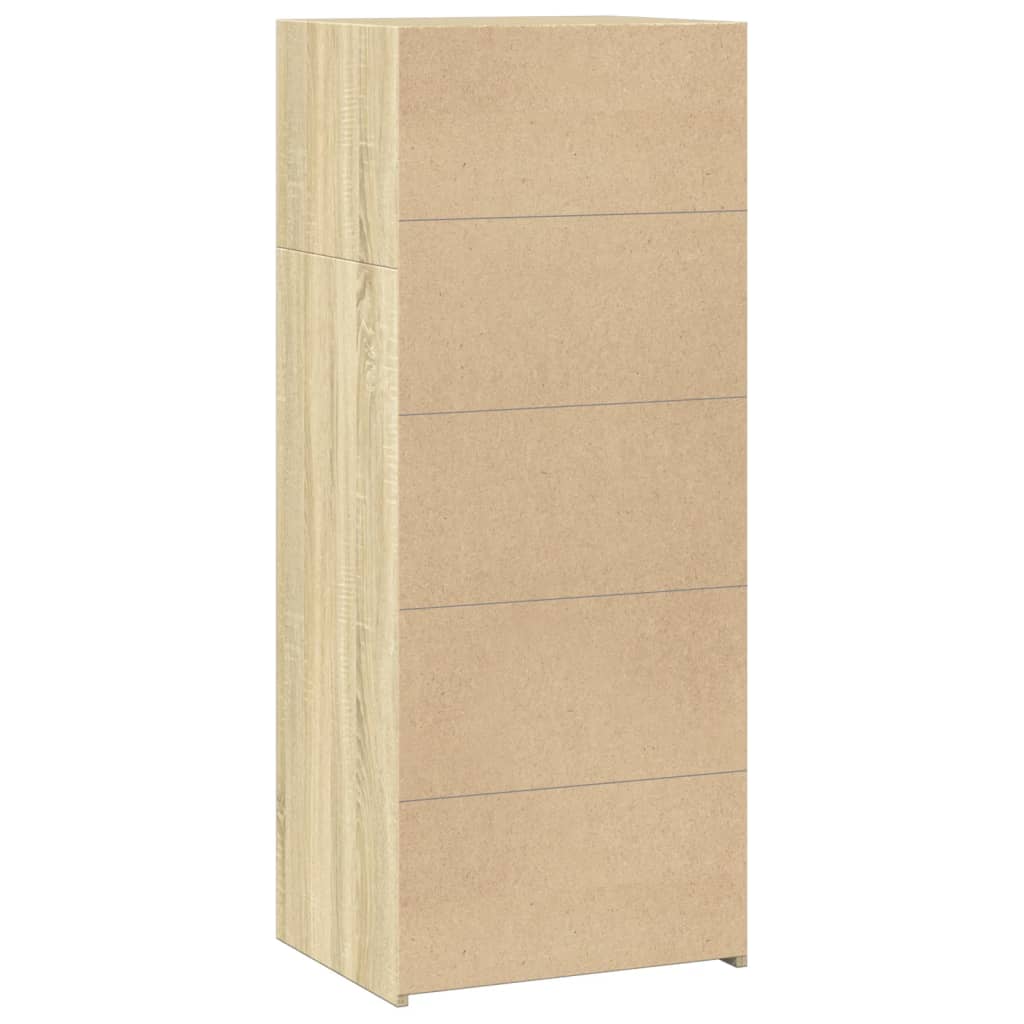 Hoge kast 50x41x124 cm bewerkt hout sonoma eikenkleurig is nu te koop bij PeponiXL, paradijselijk wonen!