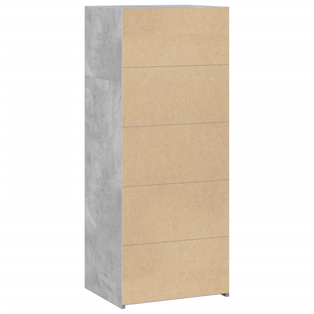 Hoge kast 50x41x124 cm bewerkt hout betongrijs is nu te koop bij PeponiXL, paradijselijk wonen!
