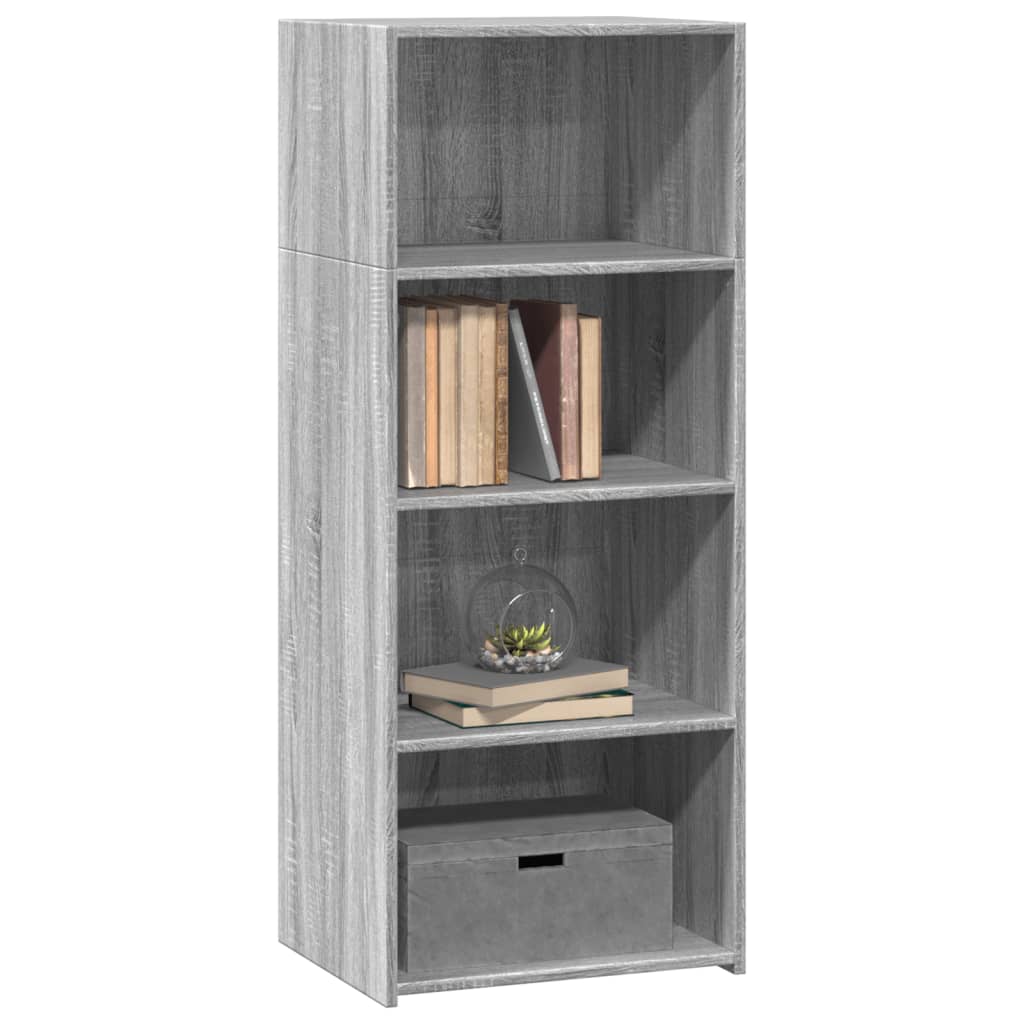 Hoge kast 50x41x124 cm bewerkt hout grijs sonoma eikenkleurig is nu te koop bij PeponiXL, paradijselijk wonen!