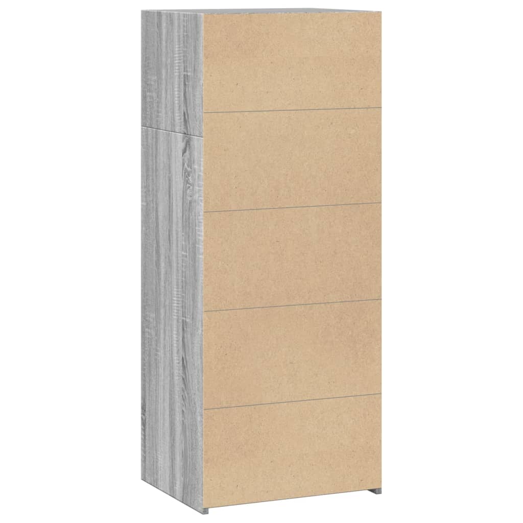 Hoge kast 50x41x124 cm bewerkt hout grijs sonoma eikenkleurig is nu te koop bij PeponiXL, paradijselijk wonen!