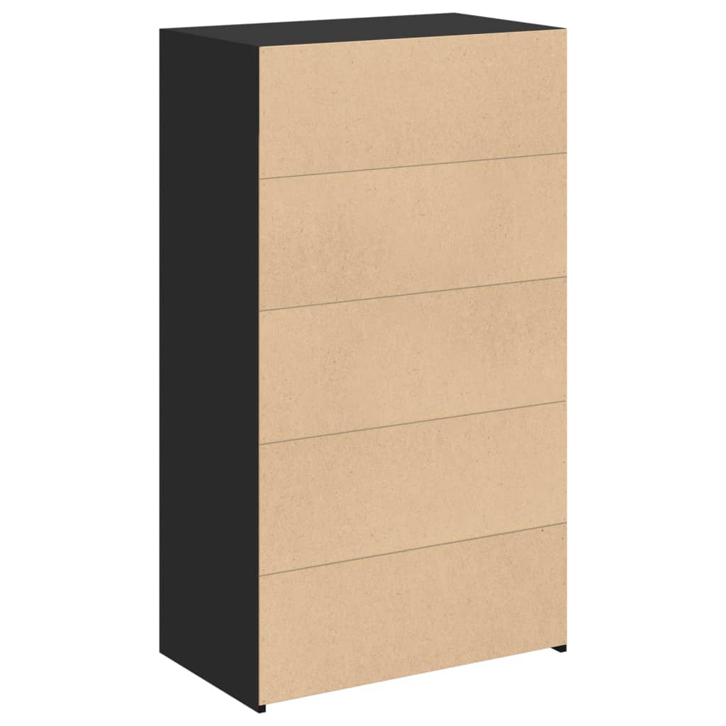 Hoge kast 70x41x124 cm bewerkt hout zwart is nu te koop bij PeponiXL, paradijselijk wonen!
