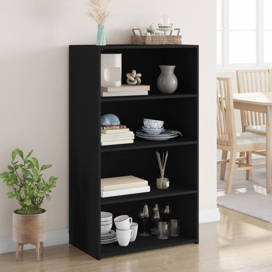 Hoge kast 70x41x124 cm bewerkt hout zwart is nu te koop bij PeponiXL, paradijselijk wonen!