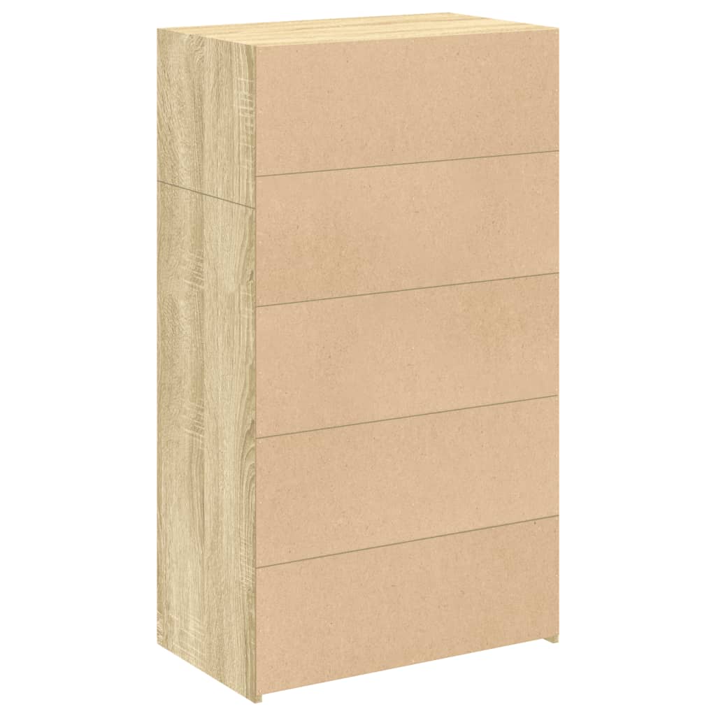 Hoge kast 70x41x124 cm bewerkt hout sonoma eikenkleurig is nu te koop bij PeponiXL, paradijselijk wonen!
