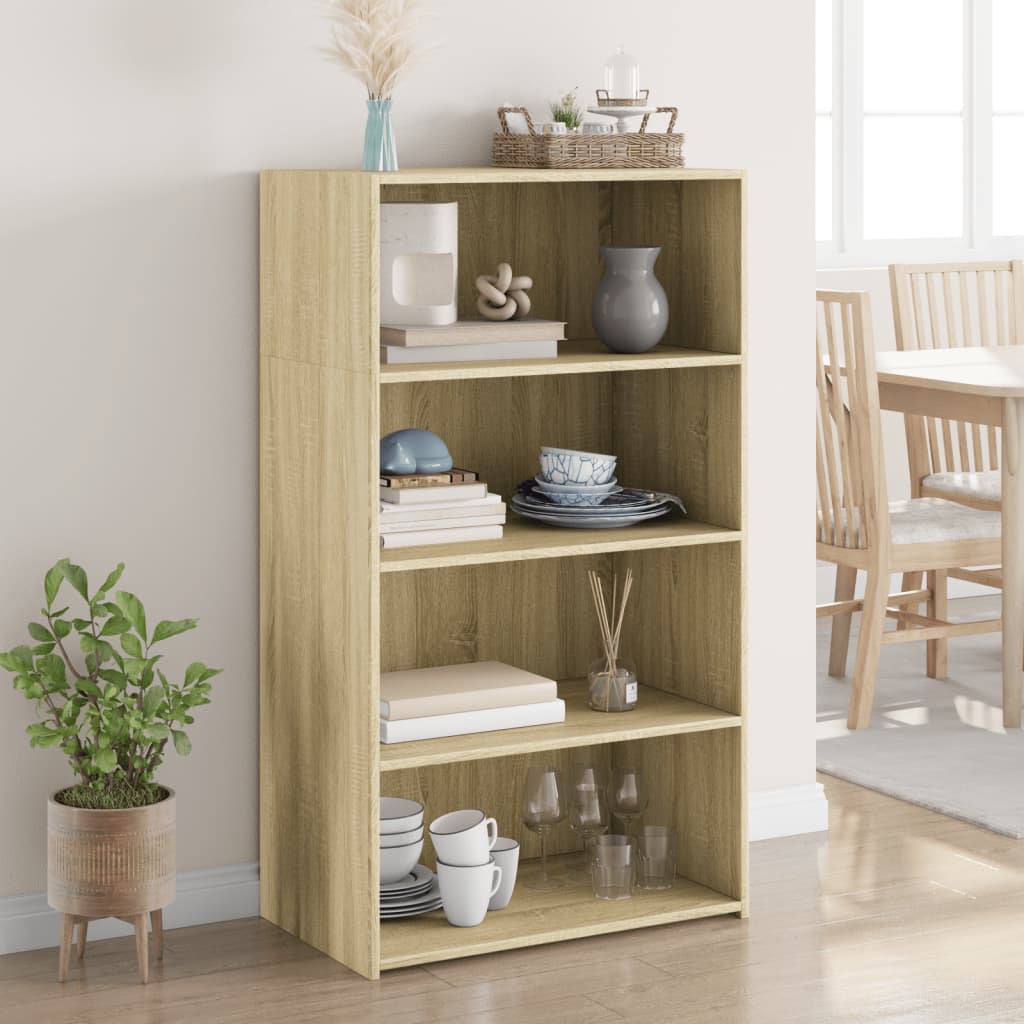 Hoge kast 70x41x124 cm bewerkt hout sonoma eikenkleurig is nu te koop bij PeponiXL, paradijselijk wonen!
