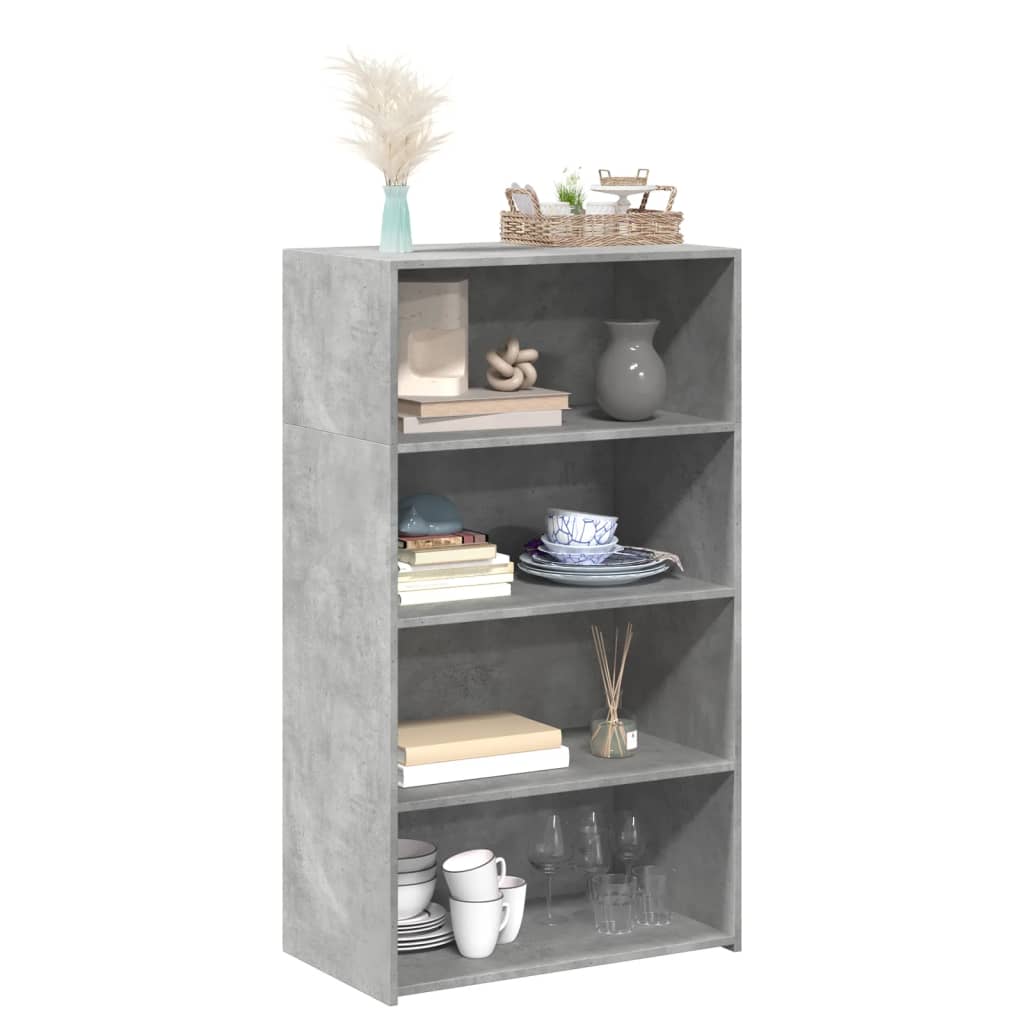 Hoge kast 70x41x124 cm bewerkt hout betongrijs is nu te koop bij PeponiXL, paradijselijk wonen!