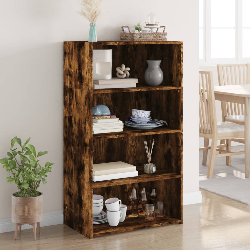 Hoge kast 70x41x124 cm bewerkt hout gerookt eikenkleurig is nu te koop bij PeponiXL, paradijselijk wonen!