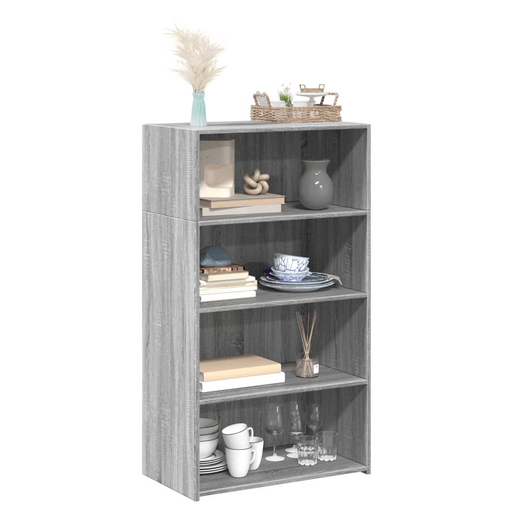 Hoge kast 70x41x124 cm bewerkt hout grijs sonoma eikenkleurig is nu te koop bij PeponiXL, paradijselijk wonen!