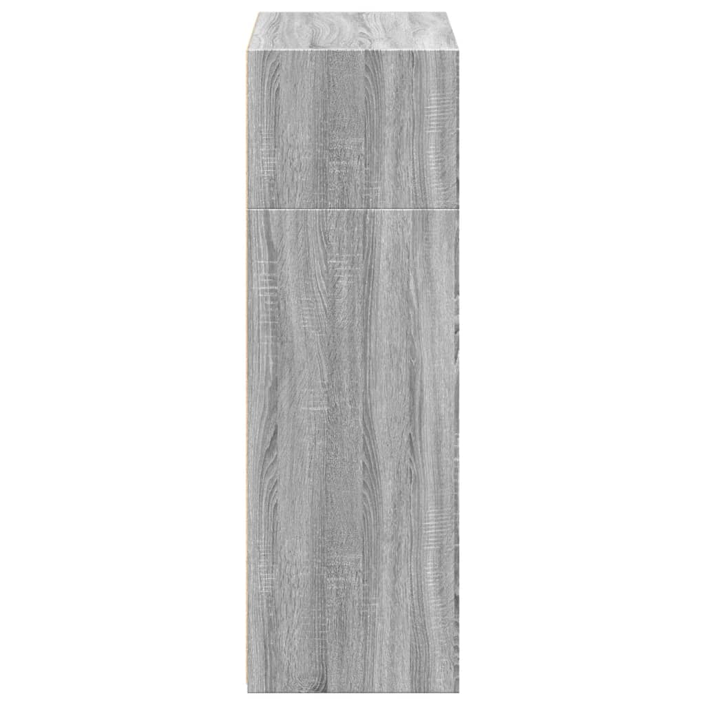 Hoge kast 70x41x124 cm bewerkt hout grijs sonoma eikenkleurig is nu te koop bij PeponiXL, paradijselijk wonen!