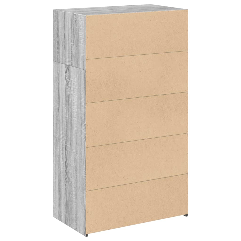 Hoge kast 70x41x124 cm bewerkt hout grijs sonoma eikenkleurig is nu te koop bij PeponiXL, paradijselijk wonen!