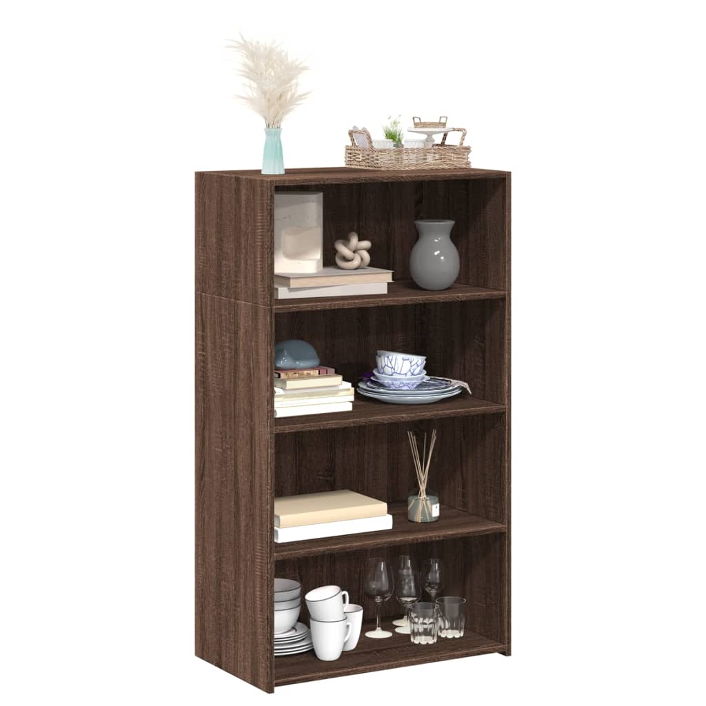 Hoge kast 70x41x124 cm bewerkt hout bruin eikenkleur is nu te koop bij PeponiXL, paradijselijk wonen!