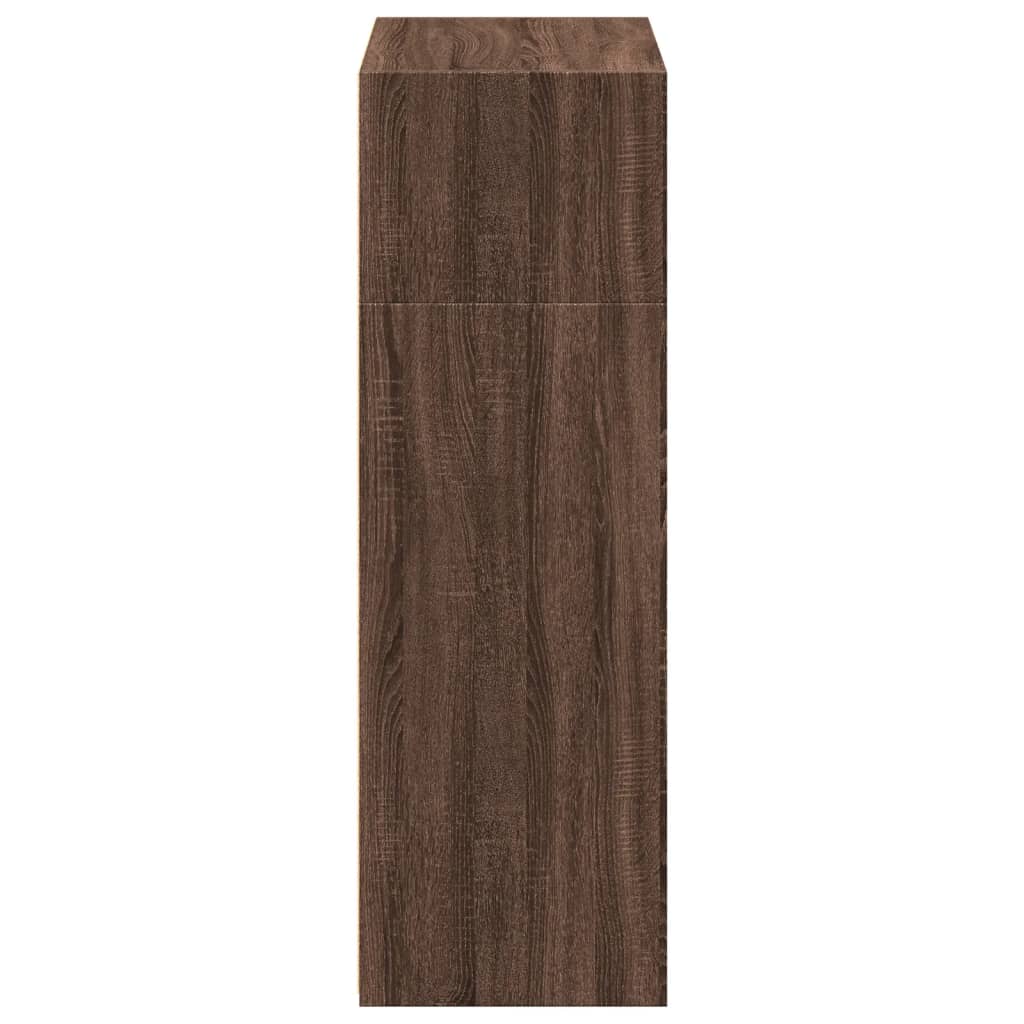Hoge kast 70x41x124 cm bewerkt hout bruin eikenkleur is nu te koop bij PeponiXL, paradijselijk wonen!