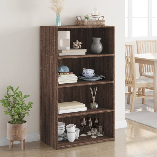 Hoge kast 70x41x124 cm bewerkt hout bruin eikenkleur is nu te koop bij PeponiXL, paradijselijk wonen!