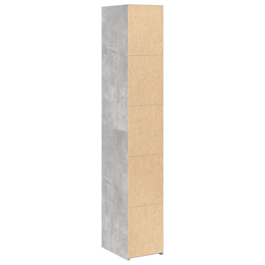 Hoge kast 30x41x185 cm bewerkt hout betongrijs is nu te koop bij PeponiXL, paradijselijk wonen!