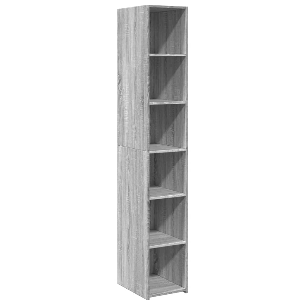 Hoge kast 30x41x185 cm bewerkt hout grijs sonoma eikenkleurig is nu te koop bij PeponiXL, paradijselijk wonen!