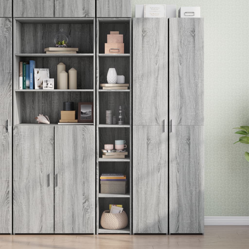 Hoge kast 30x41x185 cm bewerkt hout grijs sonoma eikenkleurig is nu te koop bij PeponiXL, paradijselijk wonen!