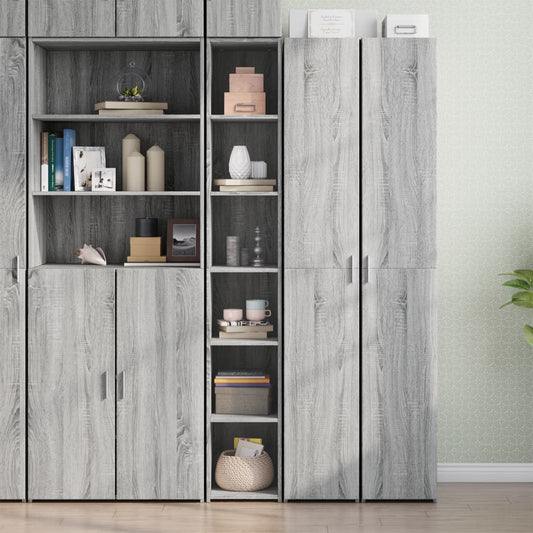 Hoge kast 30x41x185 cm bewerkt hout grijs sonoma eikenkleurig is nu te koop bij PeponiXL, paradijselijk wonen!