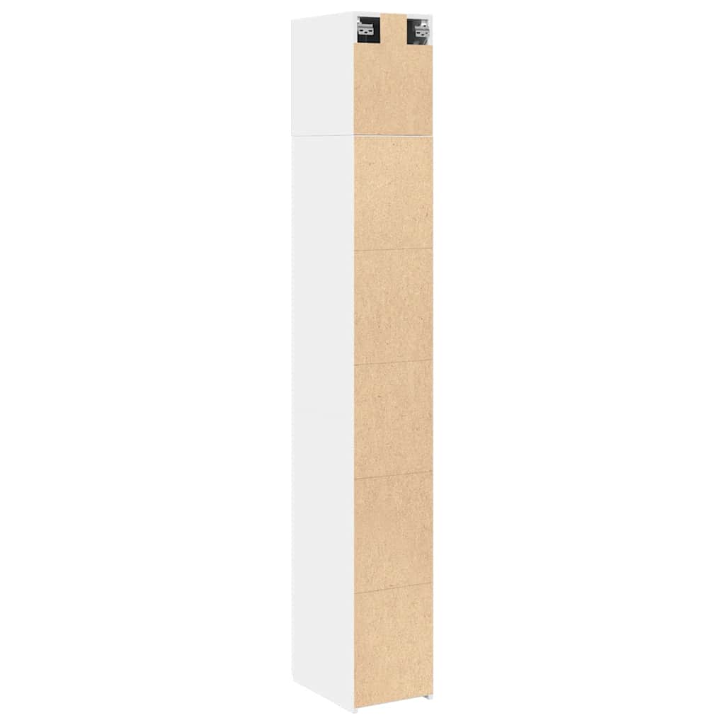 Opbergkast smal 30x42,5x225 cm bewerkt hout wit is nu te koop bij PeponiXL, paradijselijk wonen!