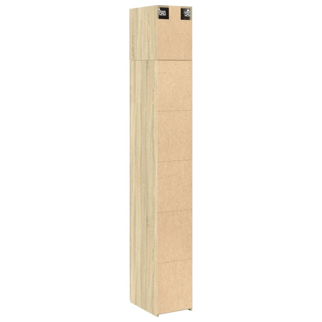 Opbergkast smal 30x42,5x225 cm bewerkt hout sonoma eikenkleurig is nu te koop bij PeponiXL, paradijselijk wonen!