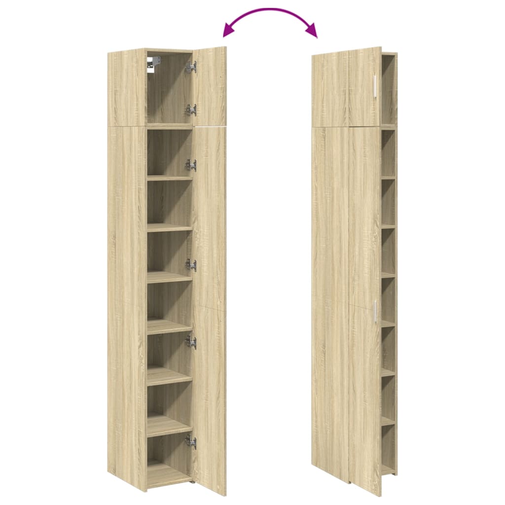 Opbergkast smal 30x42,5x225 cm bewerkt hout sonoma eikenkleurig is nu te koop bij PeponiXL, paradijselijk wonen!