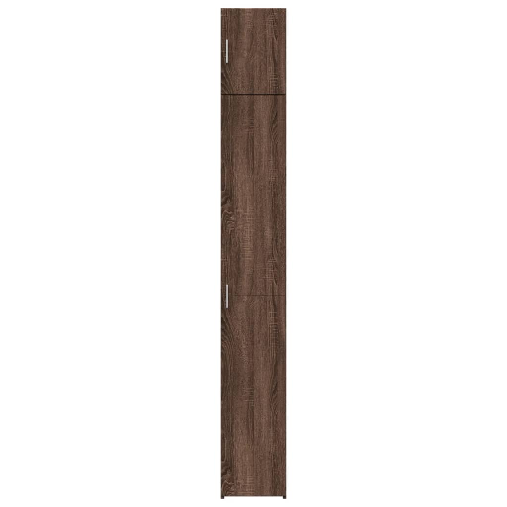 Opbergkast smal 30x42,5x225 cm bewerkt hout bruin eikenkleurig is nu te koop bij PeponiXL, paradijselijk wonen!