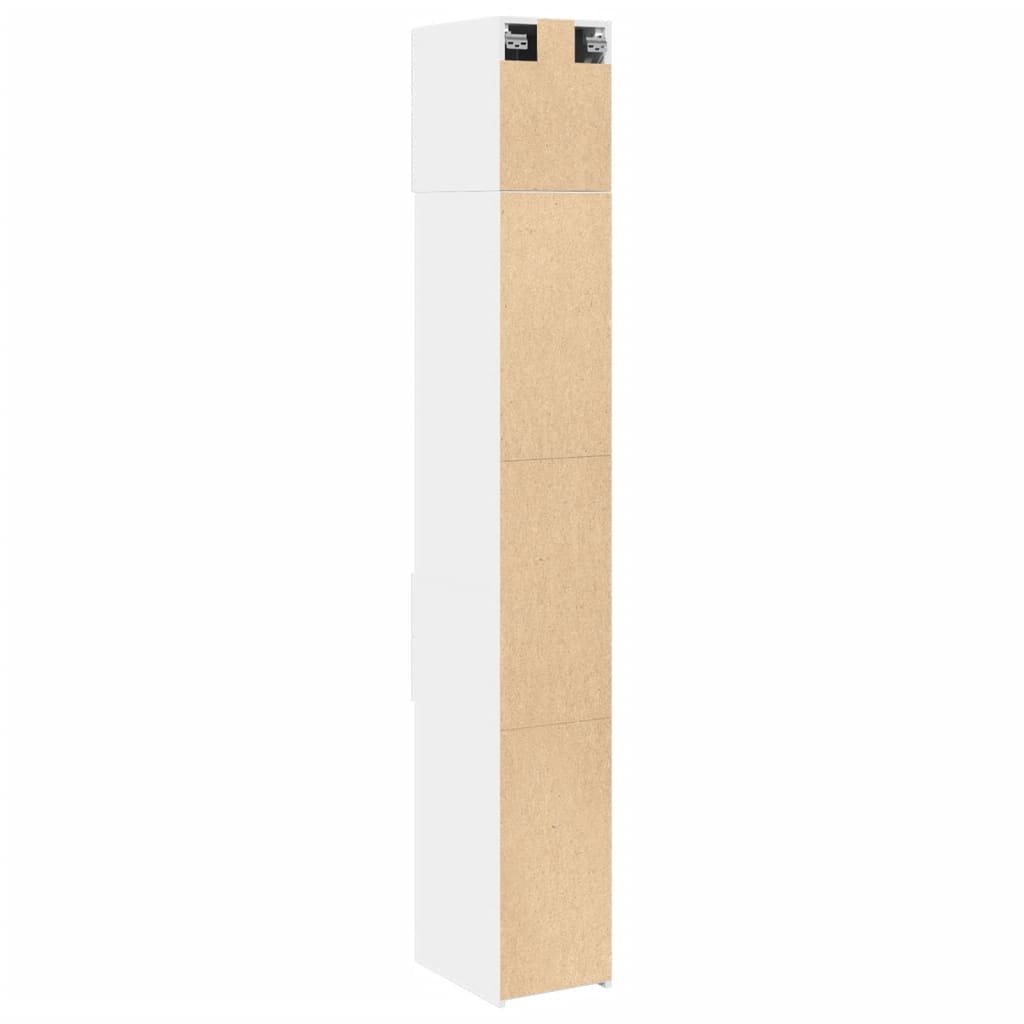 Opbergkast smal 30x42,5x225 cm bewerkt hout wit is nu te koop bij PeponiXL, paradijselijk wonen!