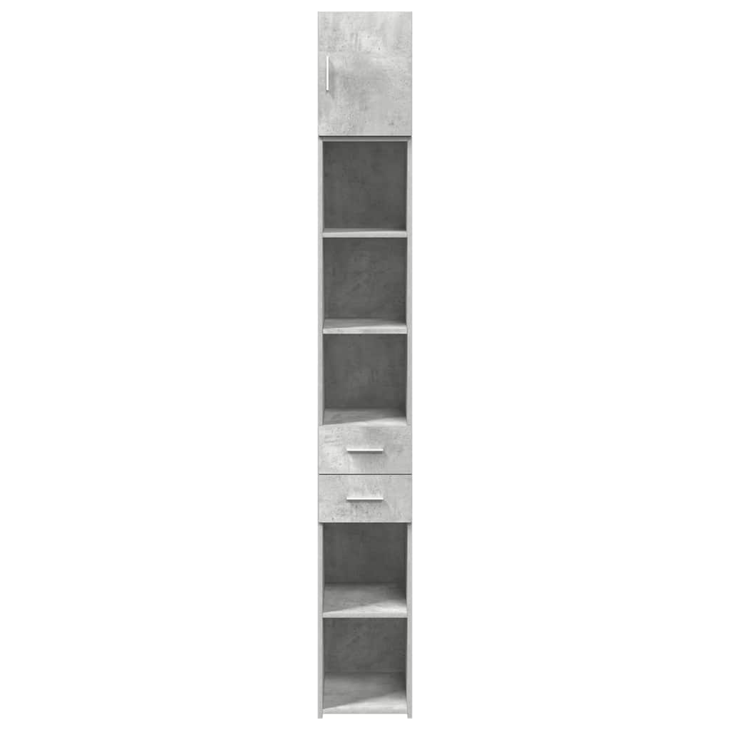 Opbergkast smal 30x42,5x225 cm bewerkt hout betongrijs is nu te koop bij PeponiXL, paradijselijk wonen!
