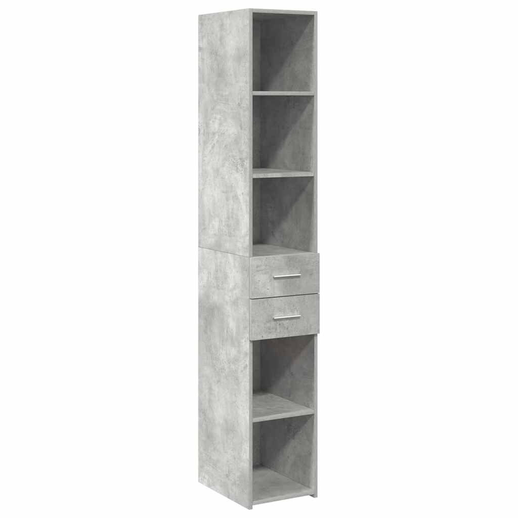 Opbergkast smal 30x42,5x225 cm bewerkt hout betongrijs is nu te koop bij PeponiXL, paradijselijk wonen!