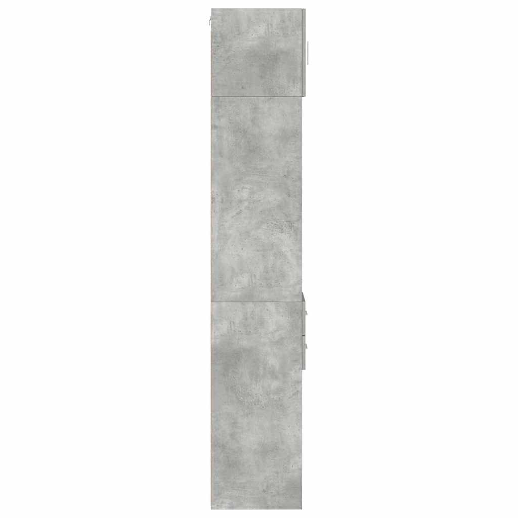 Opbergkast smal 30x42,5x225 cm bewerkt hout betongrijs is nu te koop bij PeponiXL, paradijselijk wonen!