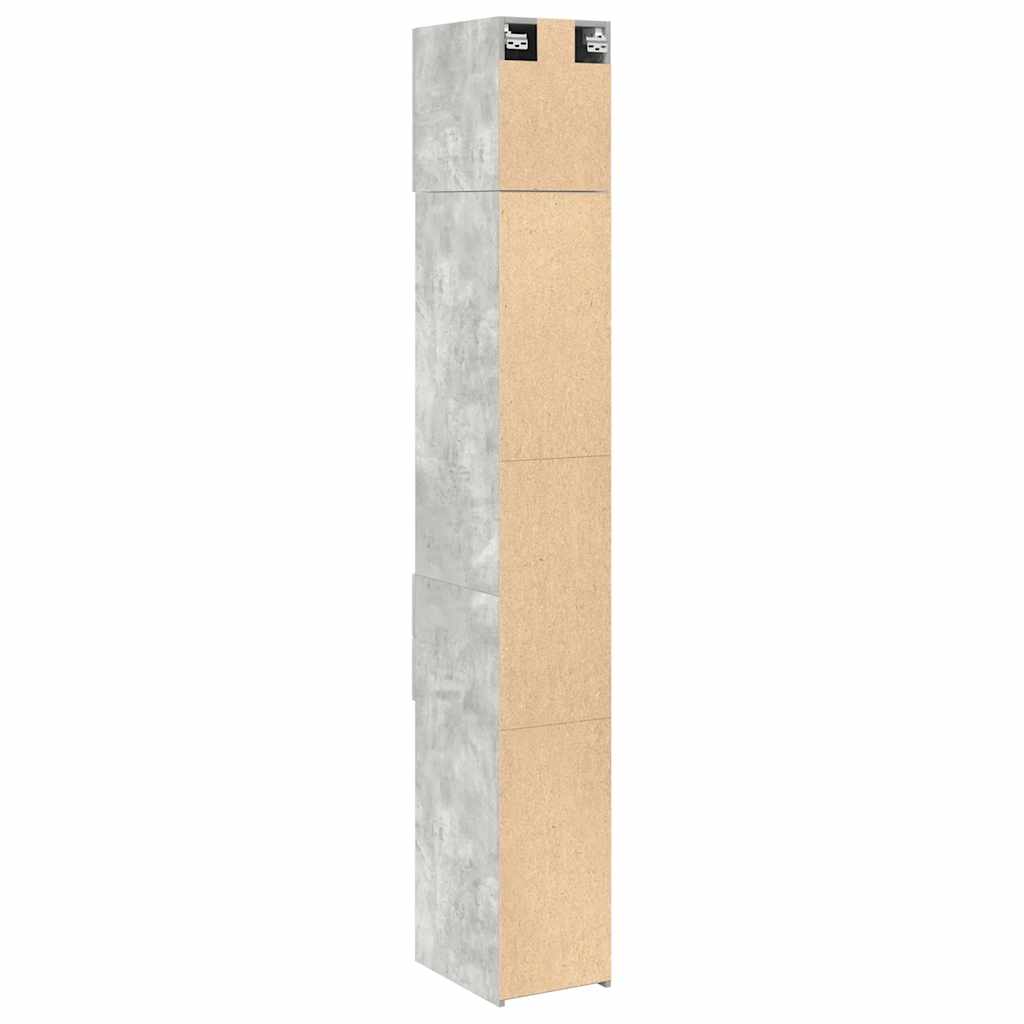 Opbergkast smal 30x42,5x225 cm bewerkt hout betongrijs is nu te koop bij PeponiXL, paradijselijk wonen!