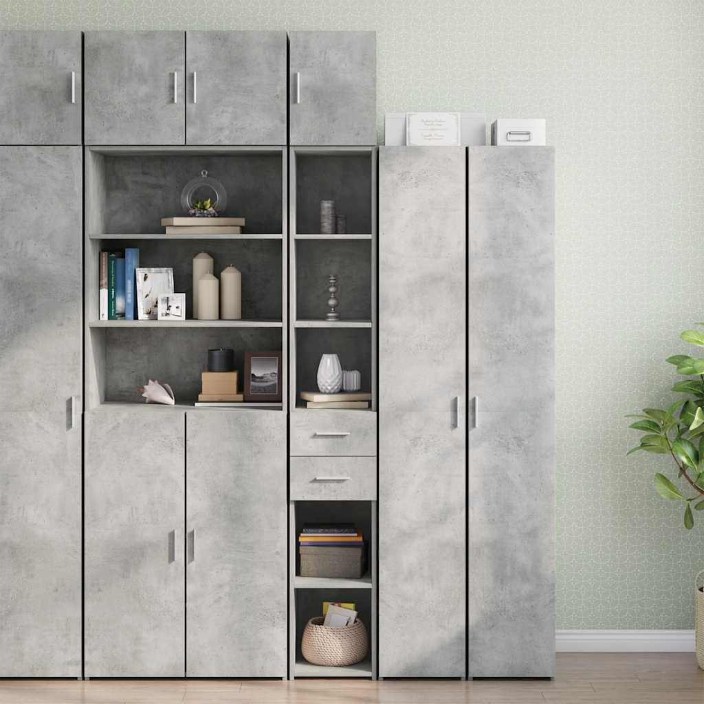 Opbergkast smal 30x42,5x225 cm bewerkt hout betongrijs is nu te koop bij PeponiXL, paradijselijk wonen!