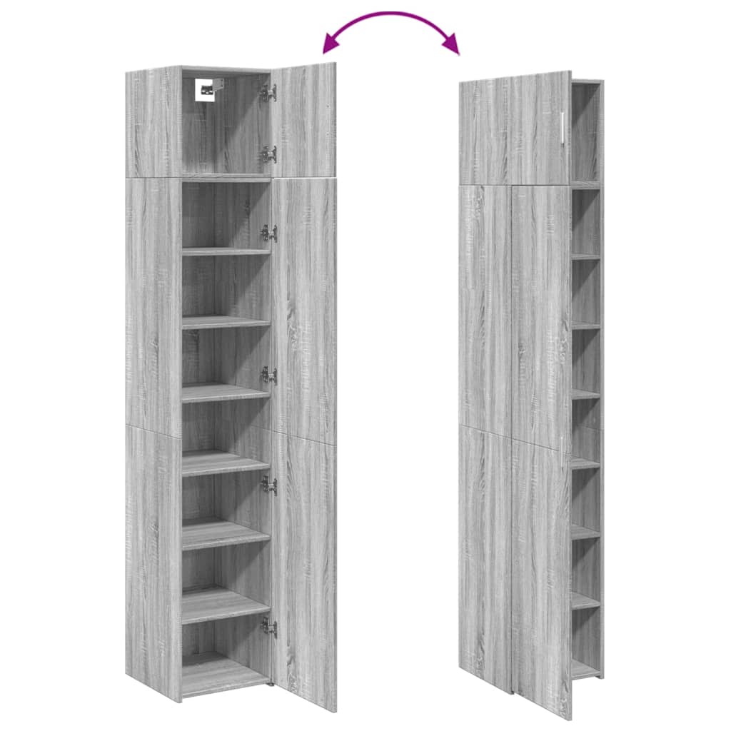 Opbergkast smal 40x42,5x225 cm bewerkt hout grijs sonoma eiken is nu te koop bij PeponiXL, paradijselijk wonen!