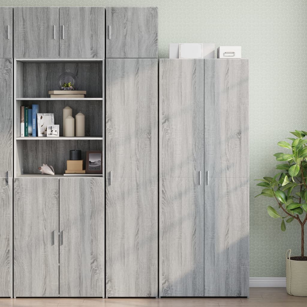 Opbergkast smal 40x42,5x225 cm bewerkt hout grijs sonoma eiken is nu te koop bij PeponiXL, paradijselijk wonen!