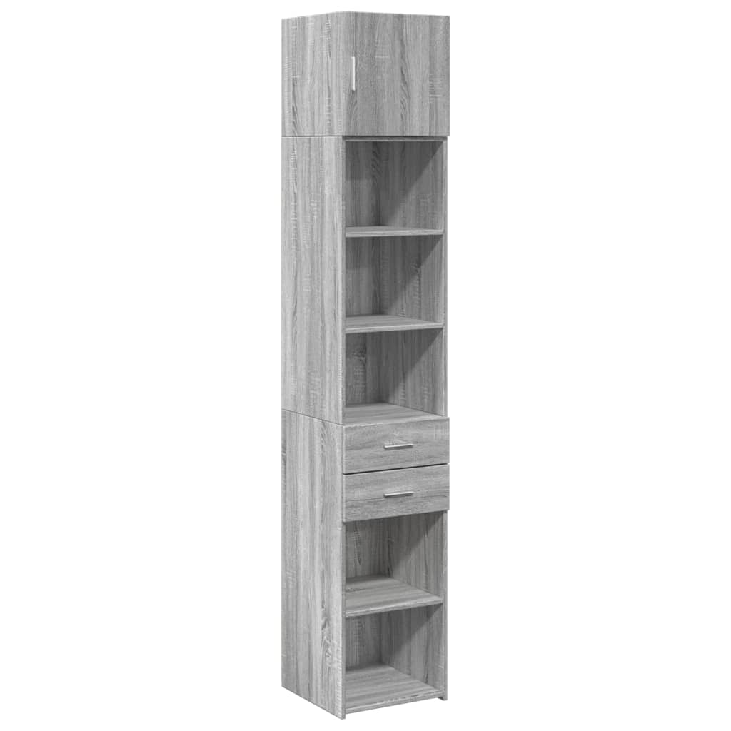 Opbergkast smal 40x42,5x225 cm bewerkt hout grijs sonoma eiken is nu te koop bij PeponiXL, paradijselijk wonen!