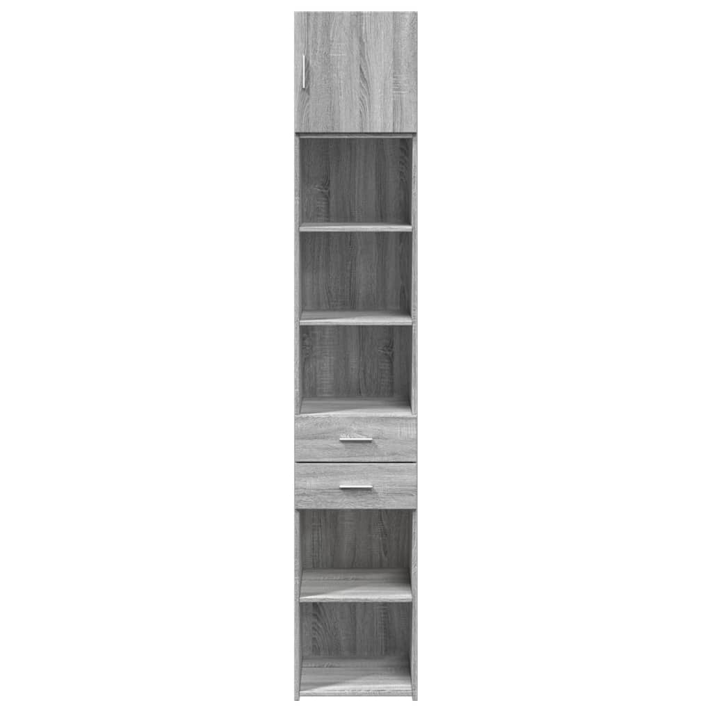 Opbergkast smal 40x42,5x225 cm bewerkt hout grijs sonoma eiken is nu te koop bij PeponiXL, paradijselijk wonen!