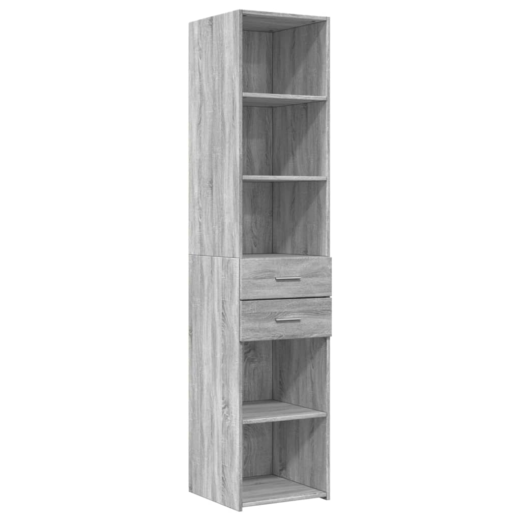 Opbergkast smal 40x42,5x225 cm bewerkt hout grijs sonoma eiken is nu te koop bij PeponiXL, paradijselijk wonen!