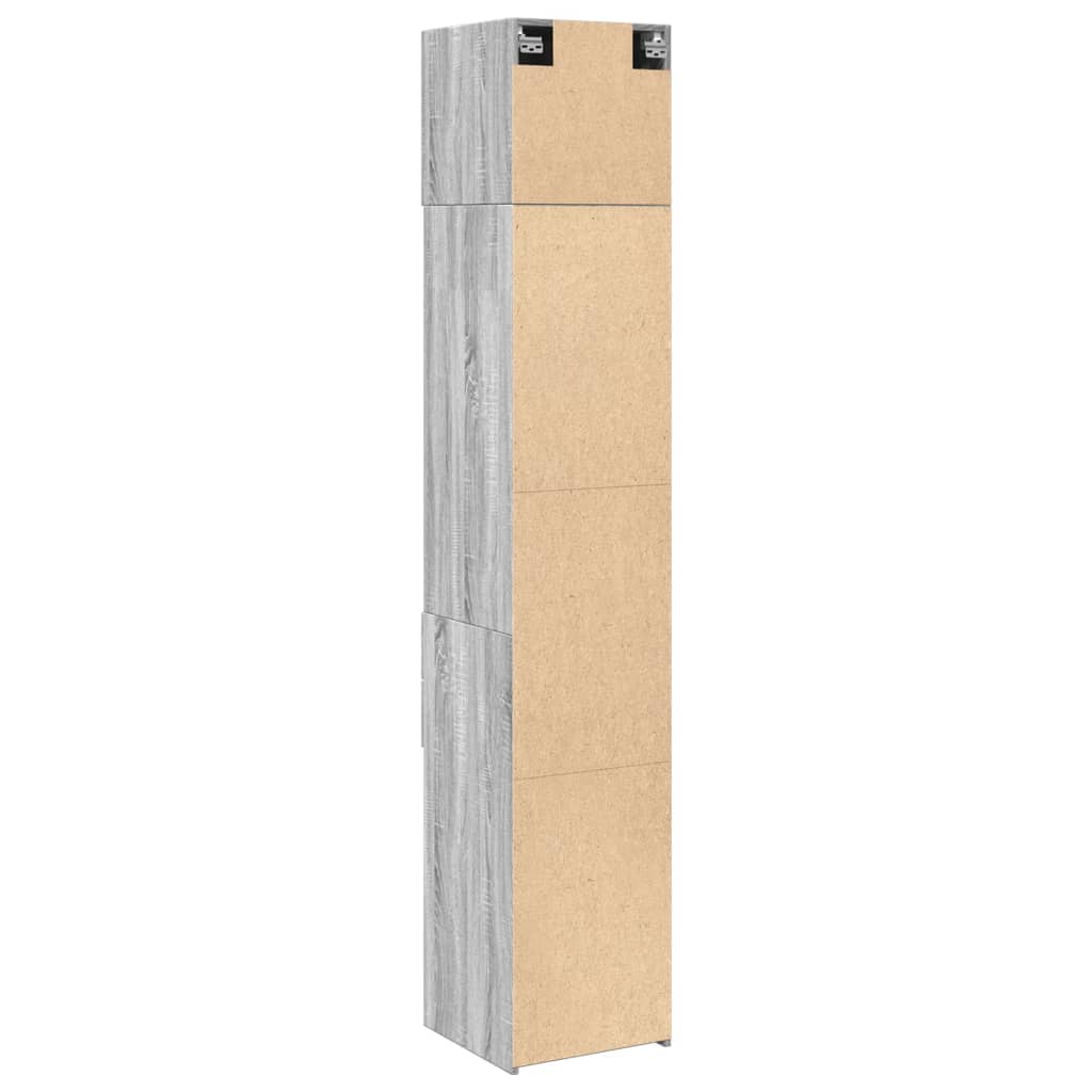 Opbergkast smal 40x42,5x225 cm bewerkt hout grijs sonoma eiken is nu te koop bij PeponiXL, paradijselijk wonen!