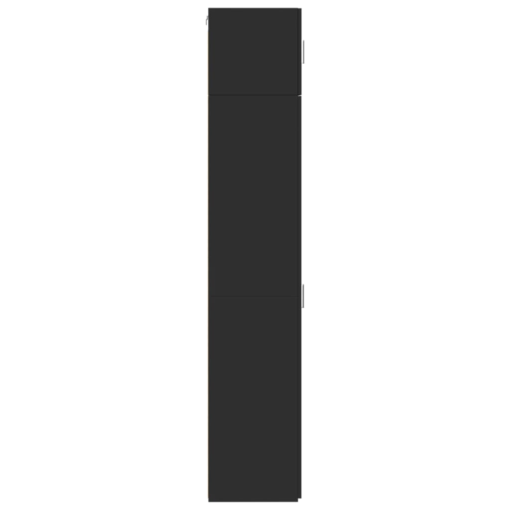Opbergkast smal 45x42,5x225 cm bewerkt hout zwart is nu te koop bij PeponiXL, paradijselijk wonen!