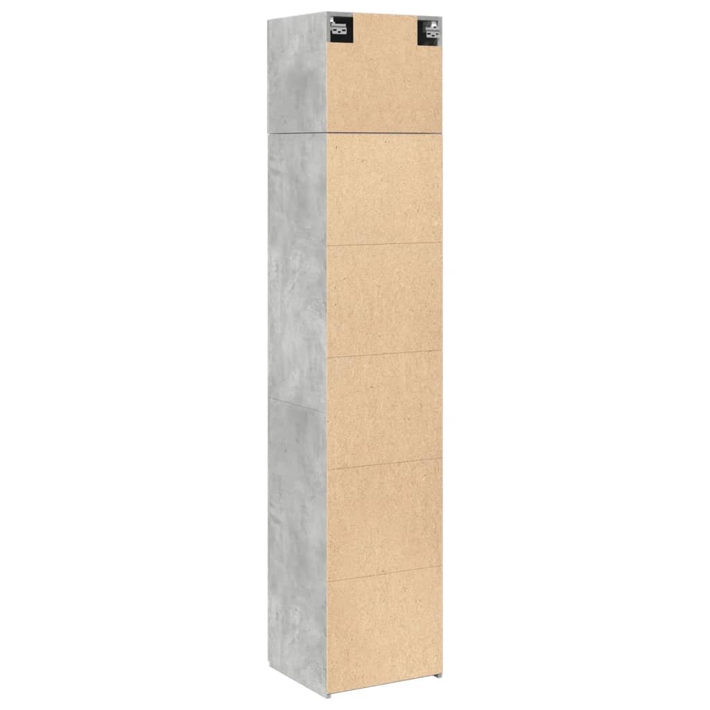 Opbergkast smal 45x42,5x225 cm bewerkt hout betongrijs is nu te koop bij PeponiXL, paradijselijk wonen!
