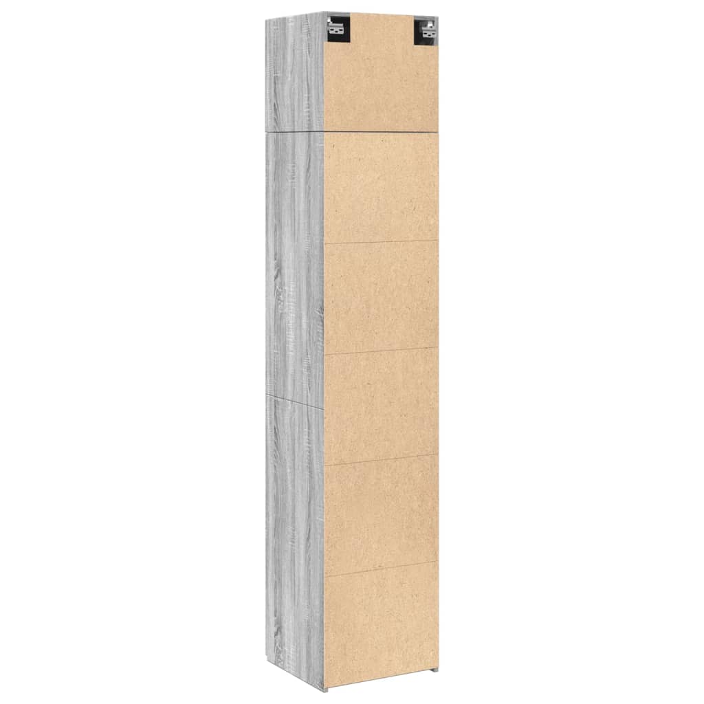 Opbergkast smal 45x42,5x225 cm bewerkt hout grijs sonoma eiken is nu te koop bij PeponiXL, paradijselijk wonen!
