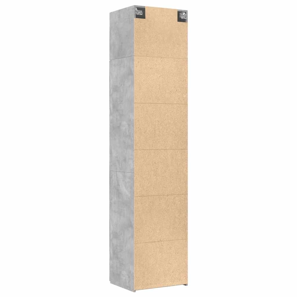 Opbergkast smal 50x42,5x225 cm bewerkt hout betongrijs is nu te koop bij PeponiXL, paradijselijk wonen!