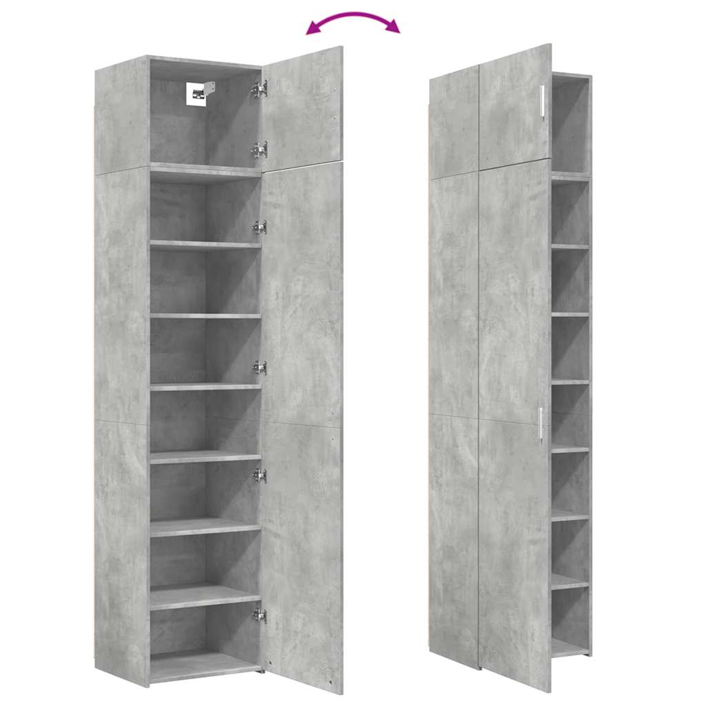 Opbergkast smal 50x42,5x225 cm bewerkt hout betongrijs is nu te koop bij PeponiXL, paradijselijk wonen!
