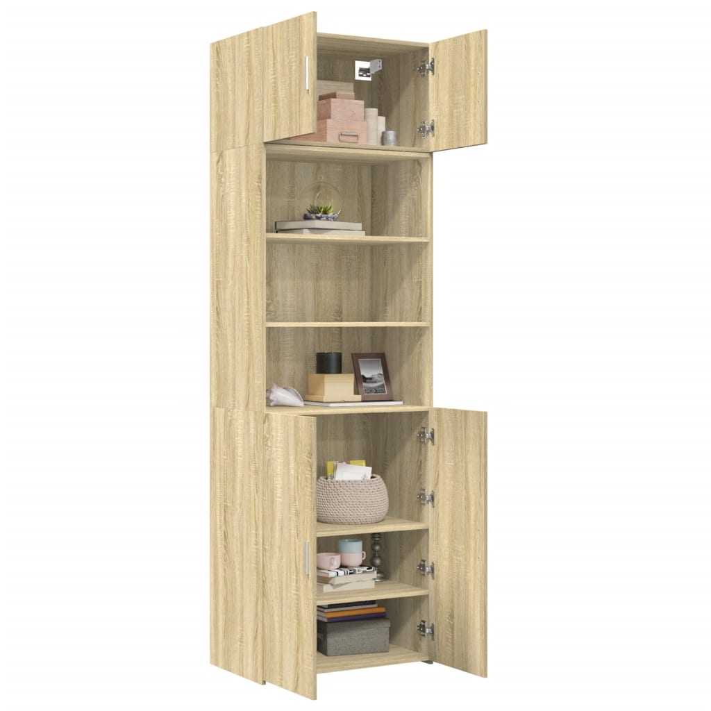 Opbergkast 70x42,5x225 cm bewerkt hout sonoma eikenkleurig is nu te koop bij PeponiXL, paradijselijk wonen!