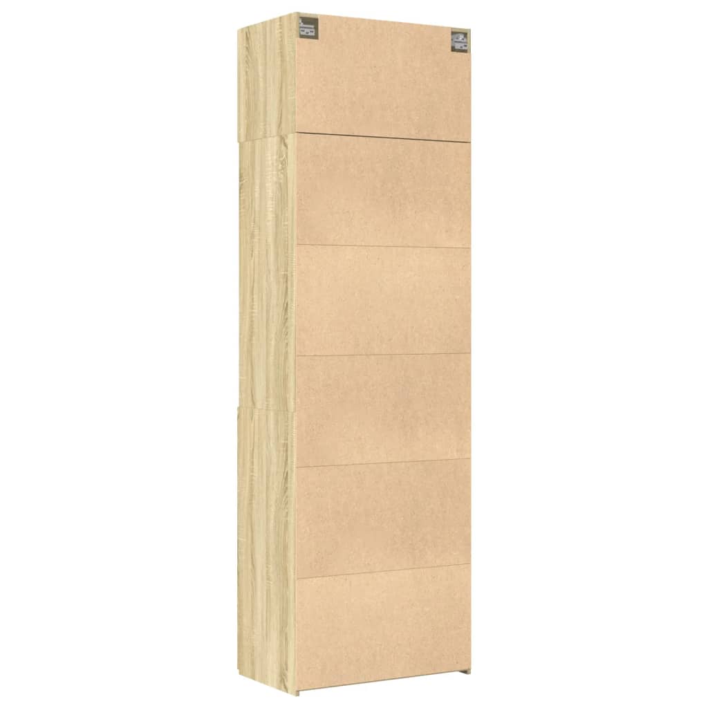Opbergkast 70x42,5x225 cm bewerkt hout sonoma eikenkleurig is nu te koop bij PeponiXL, paradijselijk wonen!