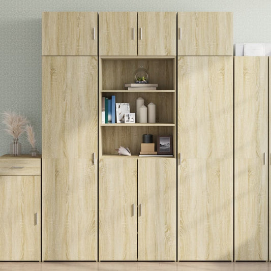 Opbergkast 70x42,5x225 cm bewerkt hout sonoma eikenkleurig is nu te koop bij PeponiXL, paradijselijk wonen!