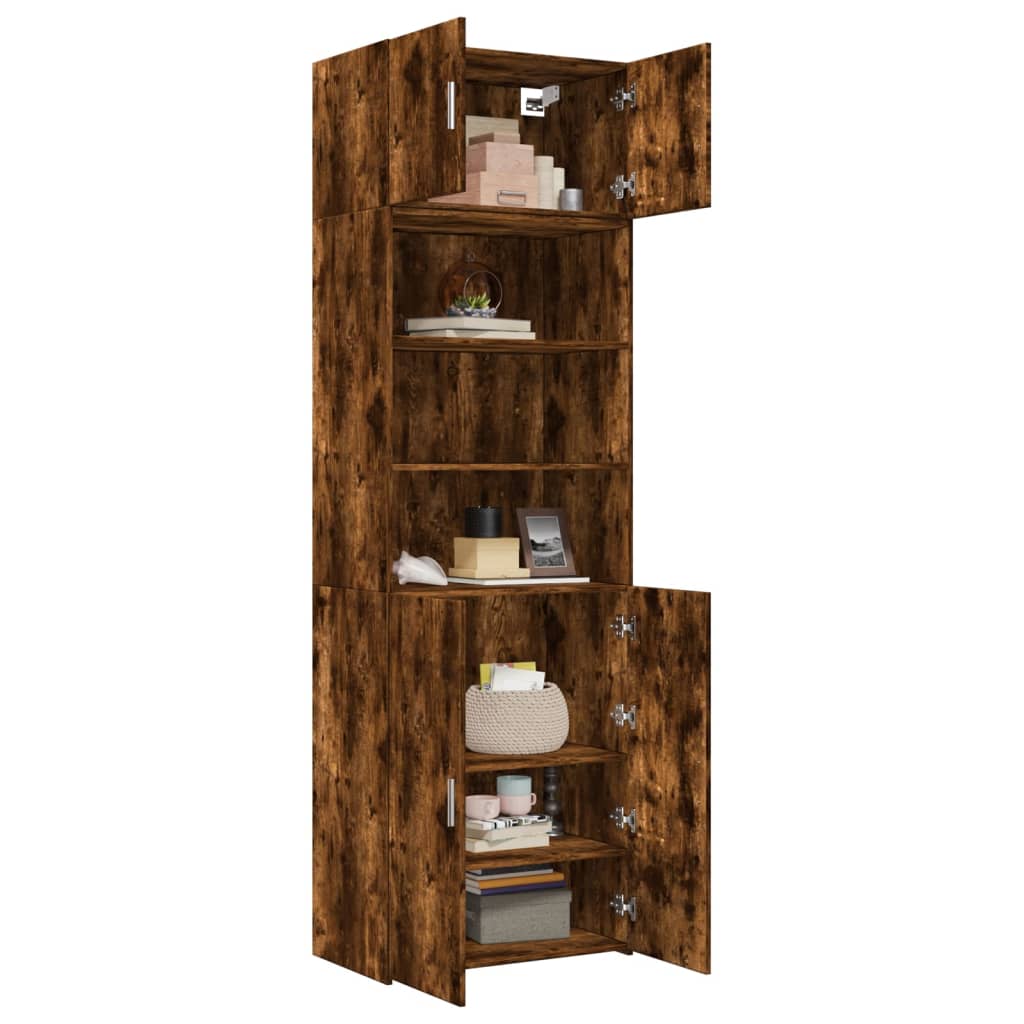 Opbergkast 70x42,5x225 cm bewerkt hout gerookt eikenkleur is nu te koop bij PeponiXL, paradijselijk wonen!