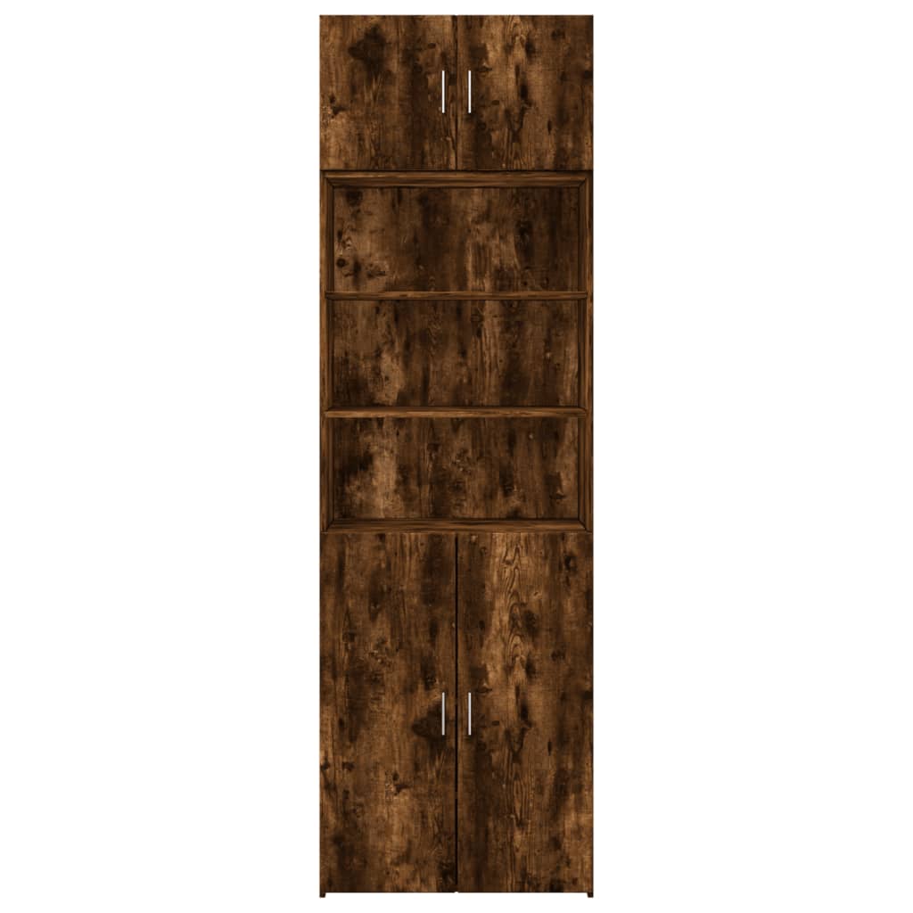 Opbergkast 70x42,5x225 cm bewerkt hout gerookt eikenkleur is nu te koop bij PeponiXL, paradijselijk wonen!
