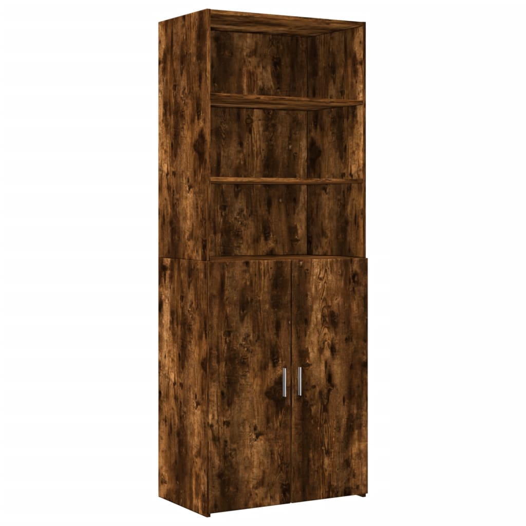 Opbergkast 70x42,5x225 cm bewerkt hout gerookt eikenkleur is nu te koop bij PeponiXL, paradijselijk wonen!