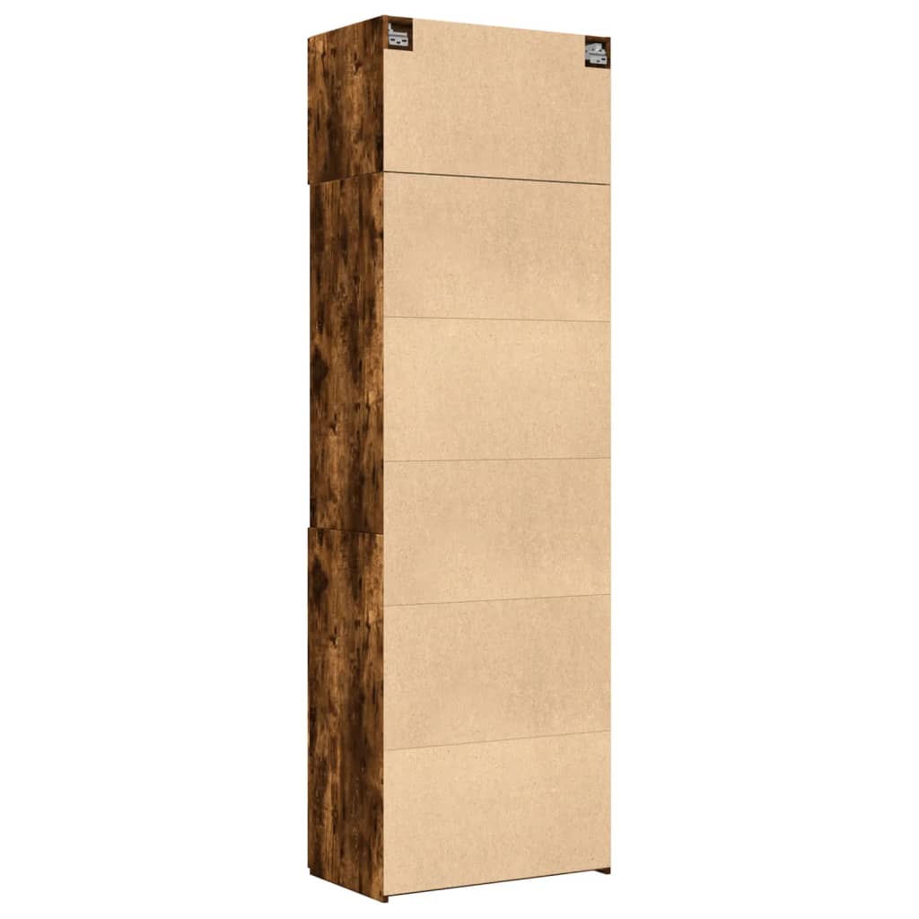 Opbergkast 70x42,5x225 cm bewerkt hout gerookt eikenkleur is nu te koop bij PeponiXL, paradijselijk wonen!