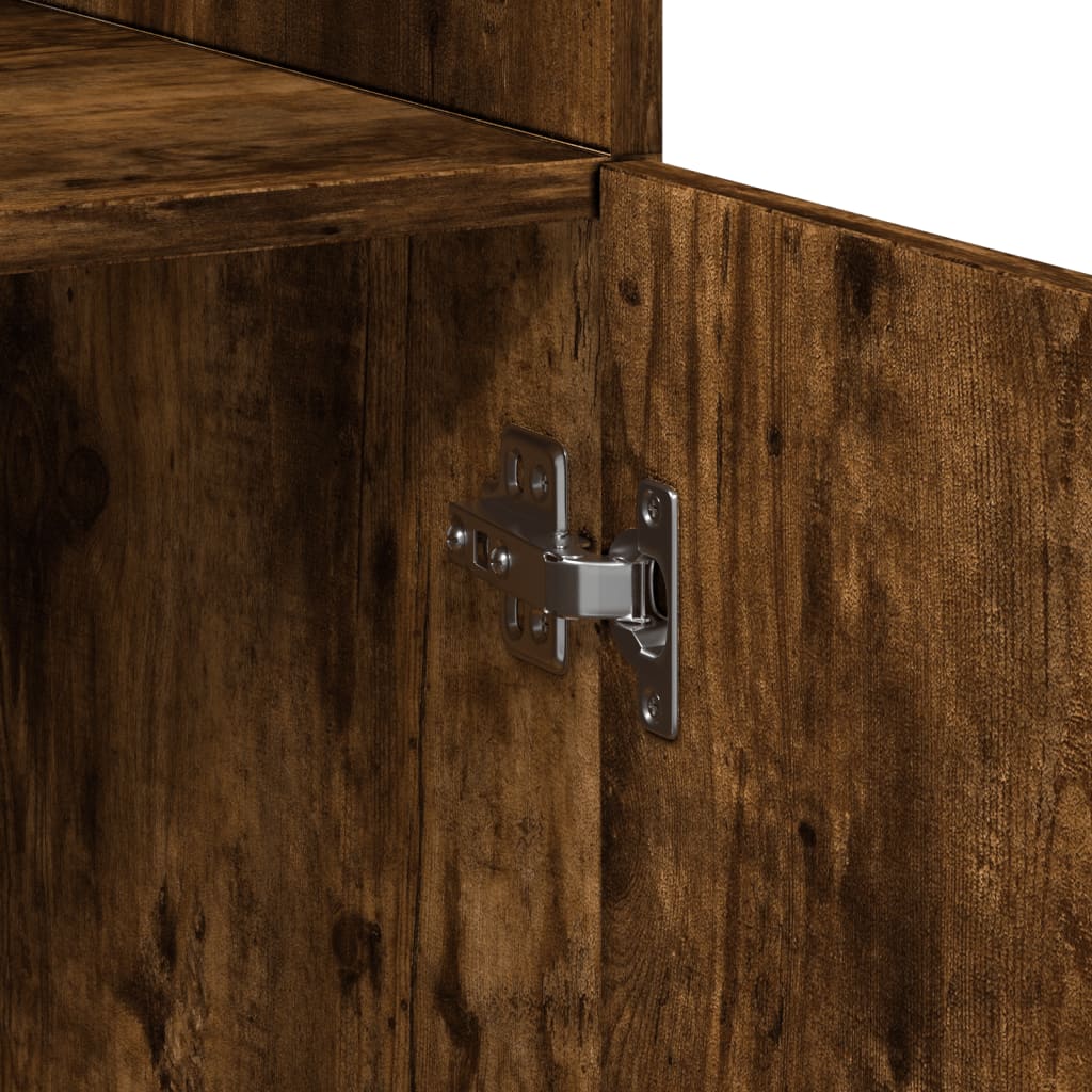 Opbergkast 70x42,5x225 cm bewerkt hout gerookt eikenkleur is nu te koop bij PeponiXL, paradijselijk wonen!