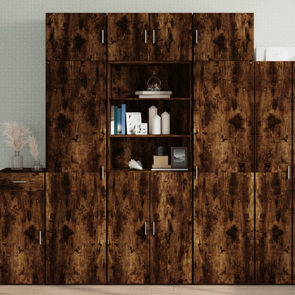 Opbergkast 70x42,5x225 cm bewerkt hout gerookt eikenkleur is nu te koop bij PeponiXL, paradijselijk wonen!